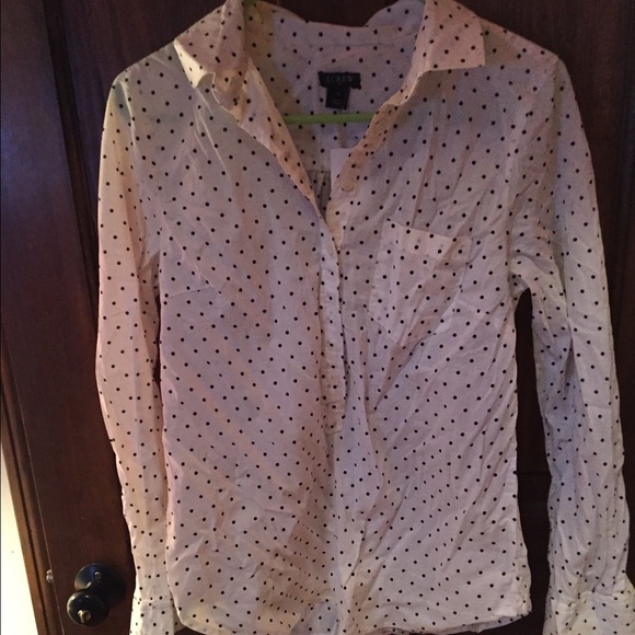 Jcrew black and white polka dot popover