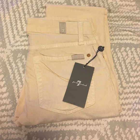 7 For All Mankind White Corduroys