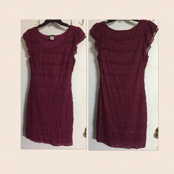 A wine red dress.