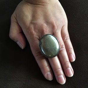 C Barse Pyrite & silver cocktail ring