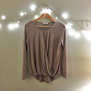 Nordstrom • Heather Grey Wrap Shirt