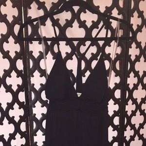 Black Thin Strapped Maxi Dress