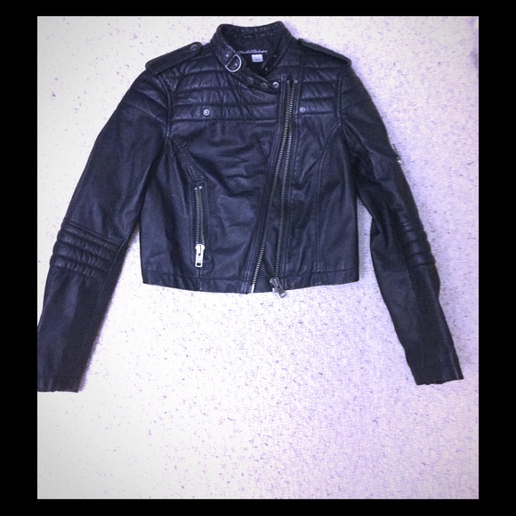 H&M 100% Leather  Divided Moto Jacket