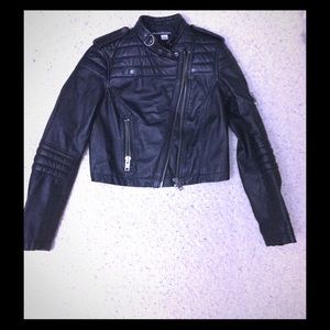 H&M 100% Leather  Divided Moto Jacket