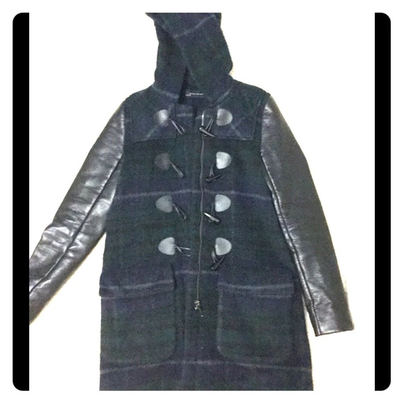 Zara plaid toggle coat