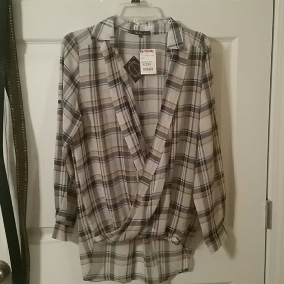 Flowing plaid blouse