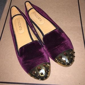 Staccato loafers flats  spikes slipper velvet