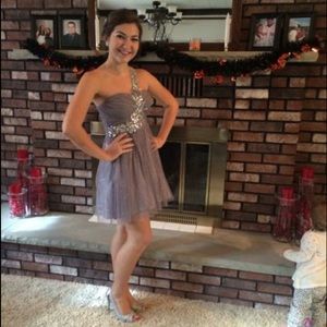 One strap homecoming dress