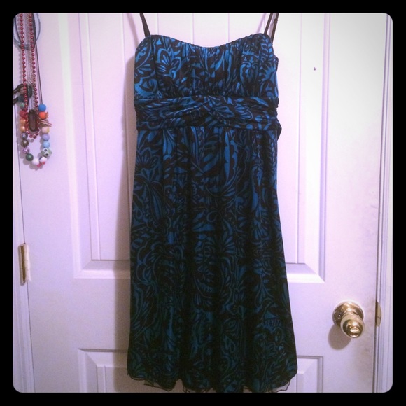 Blue/black cocktail dress