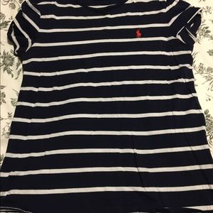 White and navy polo tshirt