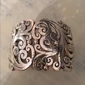Gorgeous silver Brighton wide cuff bracelet. NWOT