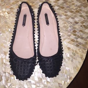Studded ballerina flats. Worn once .