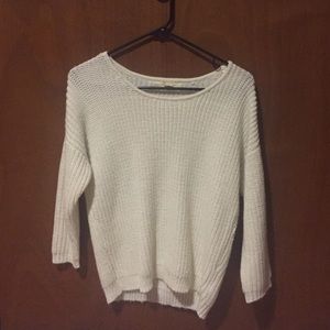 White w/gold sparkly sweater