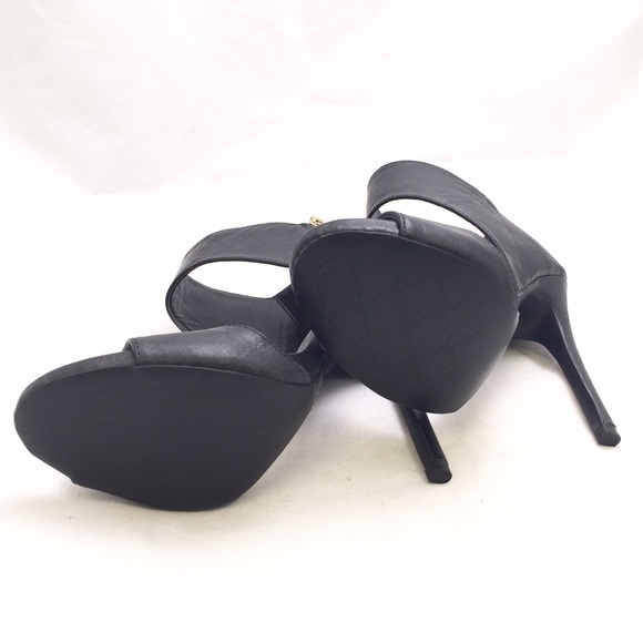 Black High 5" Heel Sandal by Qupid Peep Toe - Picture 4 of 4