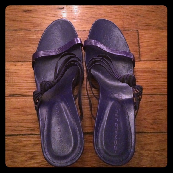 Purple strappy Donald J. Pliner high-heeled sandal