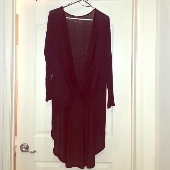 Black High to low cross front top