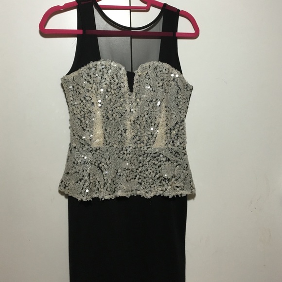 Foreign Exchange White Sequin Cocktail Dress