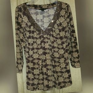 INC International Concepts Tribal Boho Top