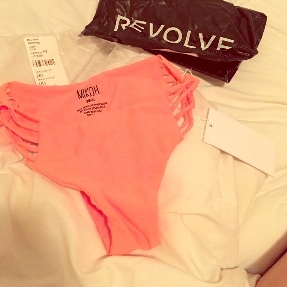 Mikoh Lanai Bikini Bottoms in Coral (S)