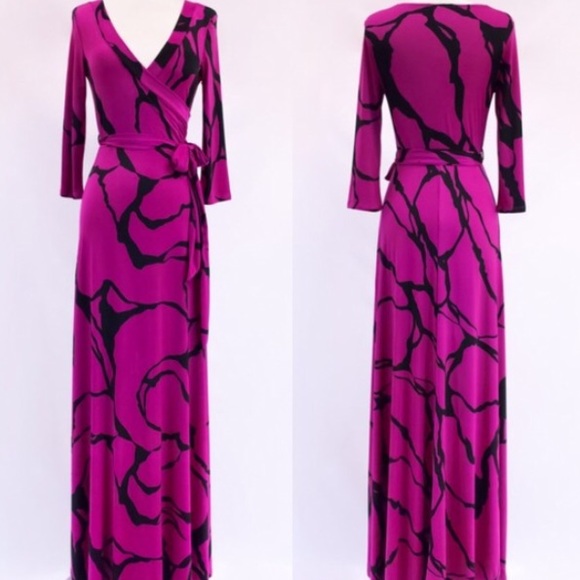 Magenta Floral Maxi Dress - Picture 2 of 2