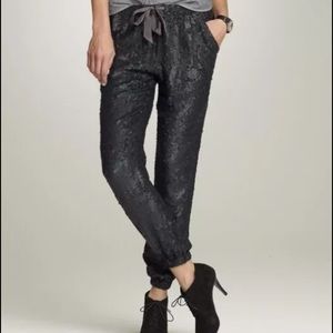 NWOT J. Crew Black Sequin Harem Pant, Black, 4