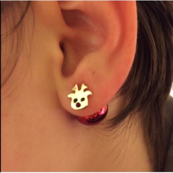 Jewelry - 🦌🎅🏼2/$20 Rudolph Double Side Earrings red/gold