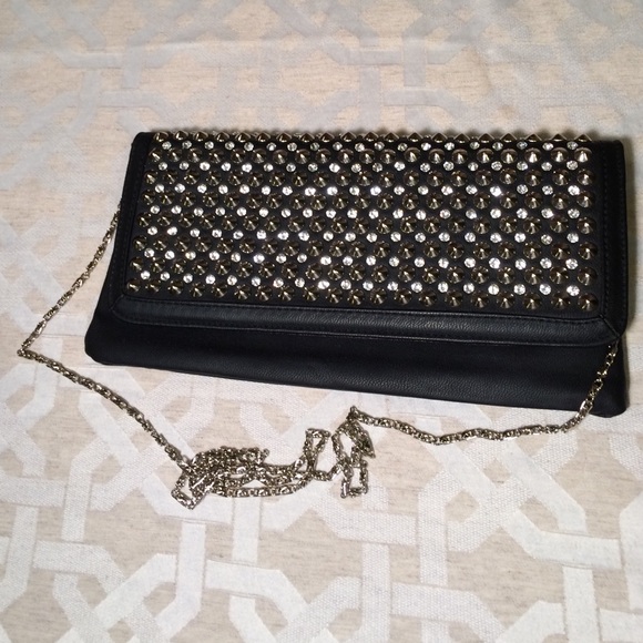 Rhinestone clutch w/ chain