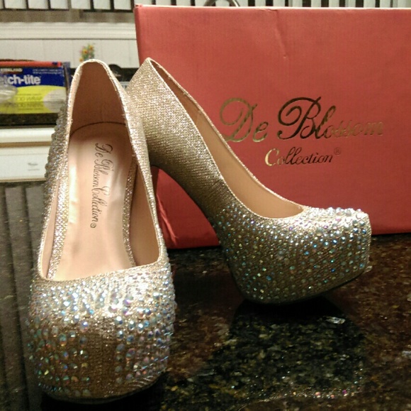 De Blossom Rhinestone Glitz Heel PERFECT FOR PROM - Picture 2 of 4