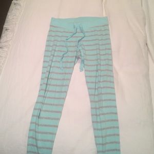 Blue and gray striped legging type pjs