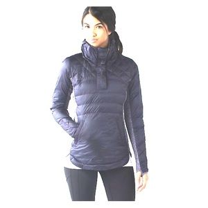 down for a run pullover black grape sz 4 lululemon