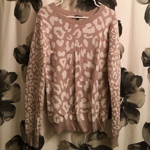 Long sleeve Express cardigan sweater, animal print