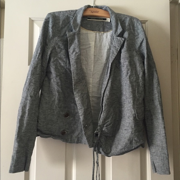 Women's Navy and White Pinstripe Blazer