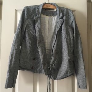 Women's Navy and White Pinstripe Blazer