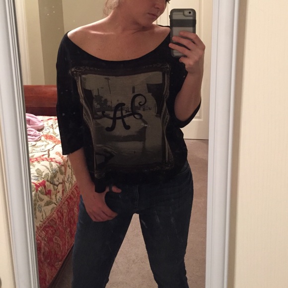 Black off the shoulder tank - Picture 2 of 3