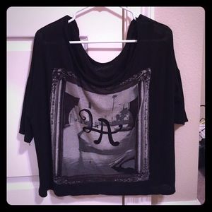 Black off the shoulder tank