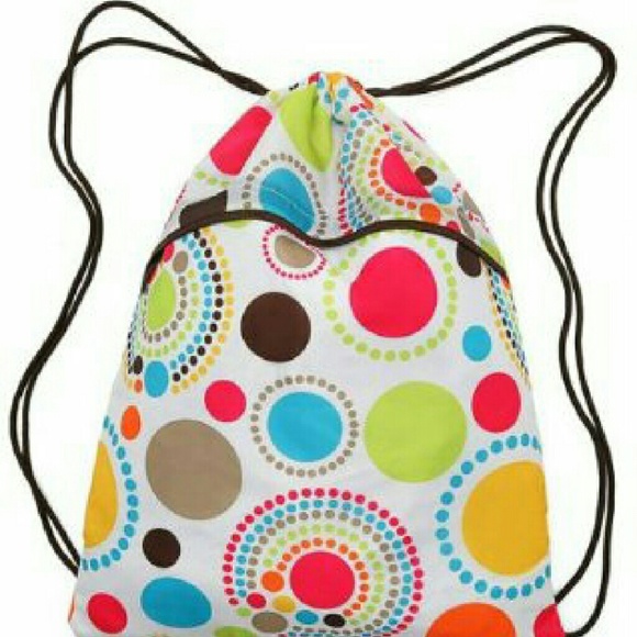 New Thirty One Cinch Sac - Circle Spirals pattern