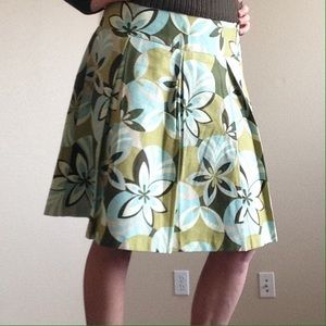 Pleated floral skirt