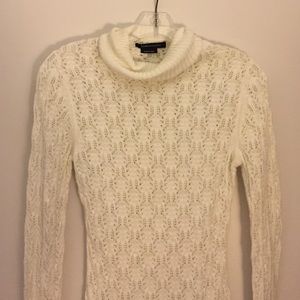 BCBG white turtleneck