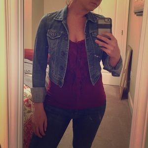 Cropped jean jacket