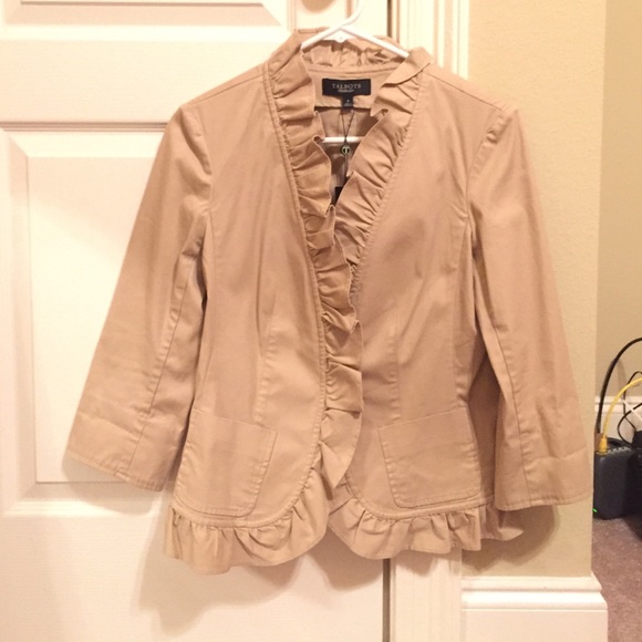 Khaki ruffle blazer - Picture 2 of 4