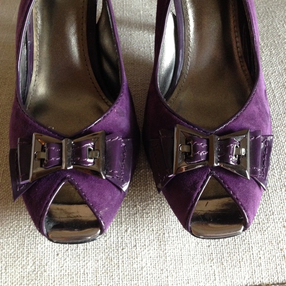 PAOLO suede purple peep toes - Picture 4 of 5