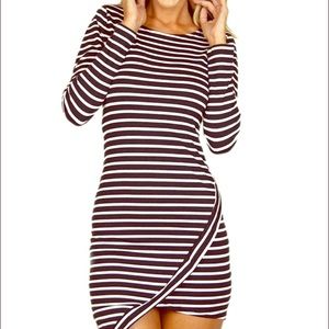 SIENNA DRESS black & white stripped show stopper