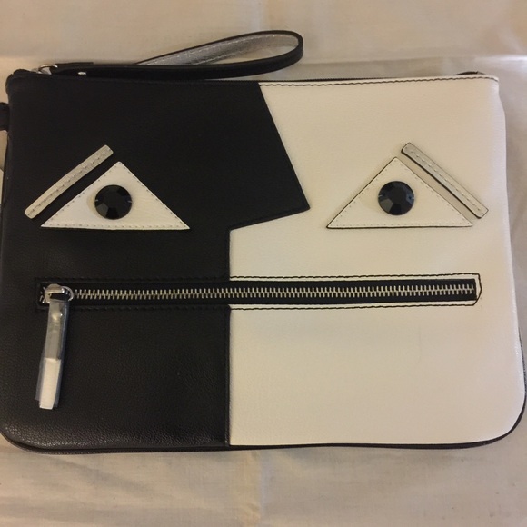 Nine West New Black and White Faux Leather Clutch - Picture 3 of 4