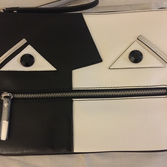 Nine West New Black and White Faux Leather Clutch - Picture 4 of 4