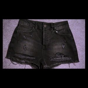 NWT Topshop Distressed High Waisted Shorts