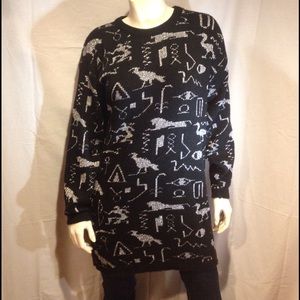 Vintage DVF hieroglyphics sweater/dress/tunic