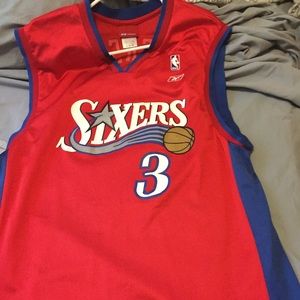 Allen iverson sixers basketball jersey size large