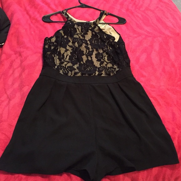 Black and Tan laced romper