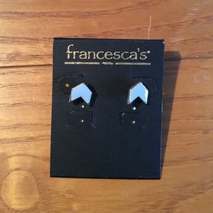 Light Blue Chevron Stud Earrings NWT