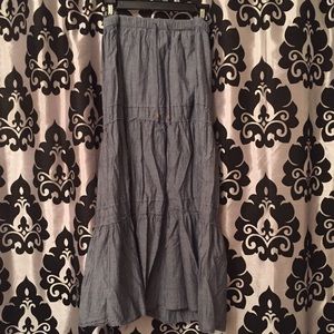 Boho shabby chic jean skirt